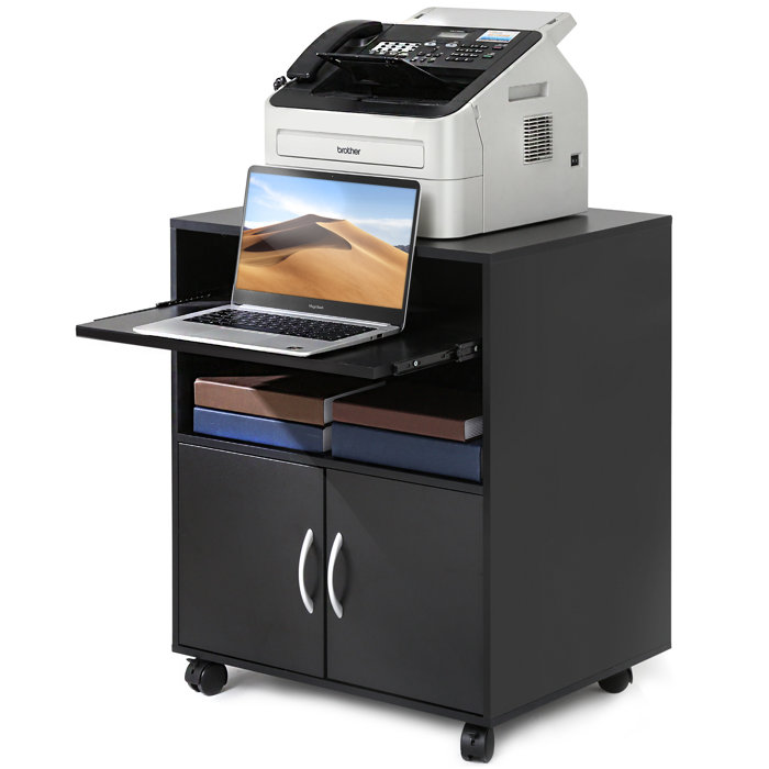 Fitueyes Mobile Printer Stand with Doors & Reviews Wayfair